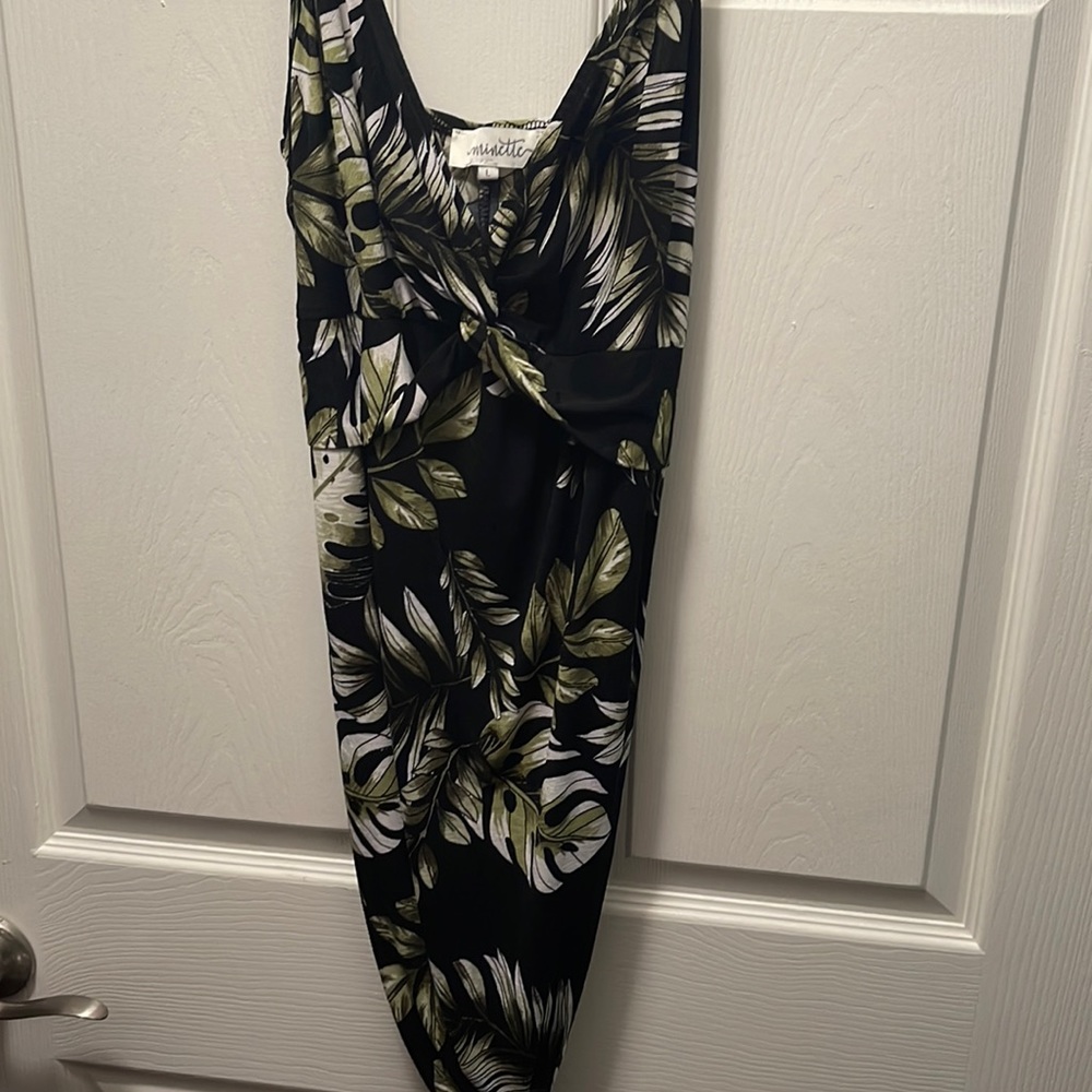 Long split leafy dress